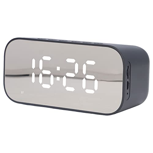 Wecker Radios für Schlafzimmer, Digitales FM -Radio Am Krankenbett mit Bluetooth -Lautsprecher, Dual Snooze Alarm, Dimmer Control, Echtzeit -Temperaturerkennung für Home Office (Black) von Jectse