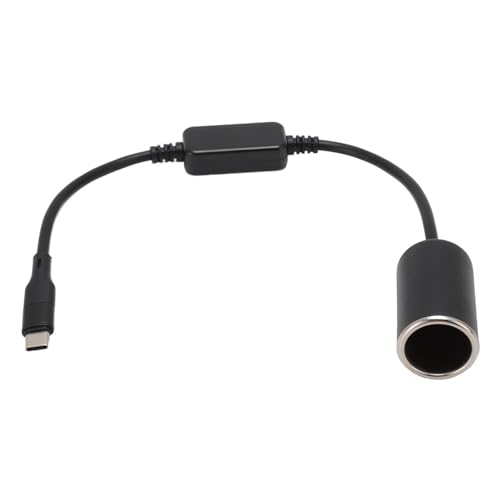 auf-Zigarettenanzünder-Adapter, 12-V-Auto-Stromrichterkabel für Dashcam, GPS-Radarwarner, 15-W-Ausgang mit 30 cm Länge, Schwarz, für Autogeräte von Jectse