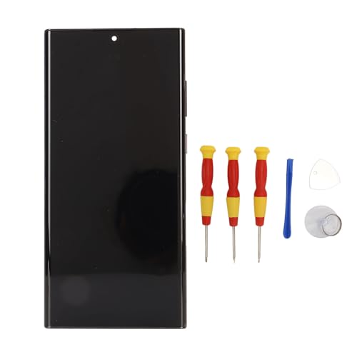 für S22 Ultra OLED-Bildschirm-Ersatz, Touch-Display-Digitizer-Baugruppe mit Kit, mit Rahmen, Rahmen-Fingerabdruckfunktion, Ersatzteile für S22 Ultra S908U W, Schwarz von Jectse