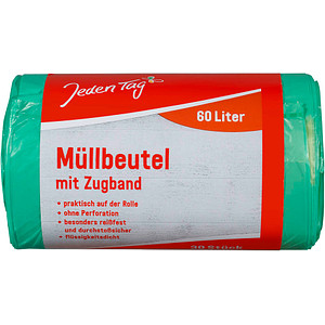 Jeden Tag Müllbeutel 60,0 l grün, 30 St. von Jeden Tag