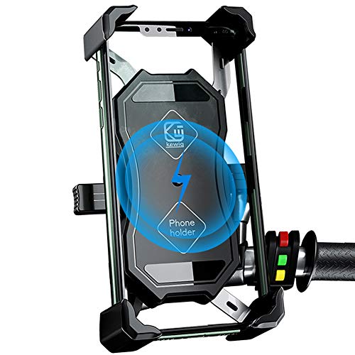 Jeebel Telefonhalterung für Motorrad, 2-in-1, QI Wireless und QC 3.0, USB-Ladegerät, für Motorrad, mit 360 ° Rotating Ba Holder verstellbar für 4-7 Zoll Smartphone Samsung/Huawei/Android Jeebel Telefonhalterung für Motorrad, 2-in-1, QI Wireless und QC 3.0, USB-Ladegerät, für Motorrad, mit 360 ° Rotating Ba Holder verstellbar für 4-7 Zoll Smartphone Samsung/Huawei/Android von Jeebel