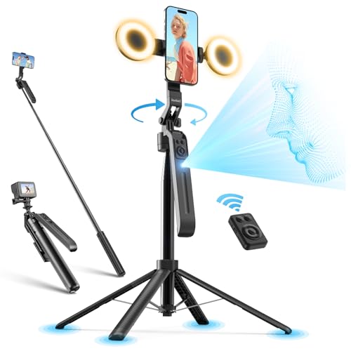 Jeebel Tripod Smartphone mit Auto Gesichtsverfolgung, 180 cm Ausziehbarer Stativ Handy mit Gestensteuerung, Keine App erforderlich, 360° Drehbar, Selfie Stick & Stabilisator für Video Live Vlog Jeebel Tripod Smartphone mit Auto Gesichtsverfolgung, 180 cm Ausziehbarer Stativ Handy mit Gestensteuerung, Keine App erforderlich, 360° Drehbar, Selfie Stick & Stabilisator für Video Live Vlog von Jeebel