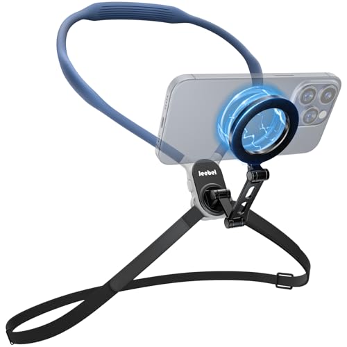 Jeebel Max Magnetische Nackenhalterung für Handy - 70cm Neck Mount Handyhalterung mit Festem Brustgurt/Sicherungsseil/360° Ansicht Rotation, Universelle Telefon Brustgurt Kompatibel mit MagSafe Handy Jeebel Max Magnetische Nackenhalterung für Handy - 70cm Neck Mount Handyhalterung mit Festem Brustgurt/Sicherungsseil/360° Ansicht Rotation, Universelle Telefon Brustgurt Kompatibel mit MagSafe Handy von Jeebel