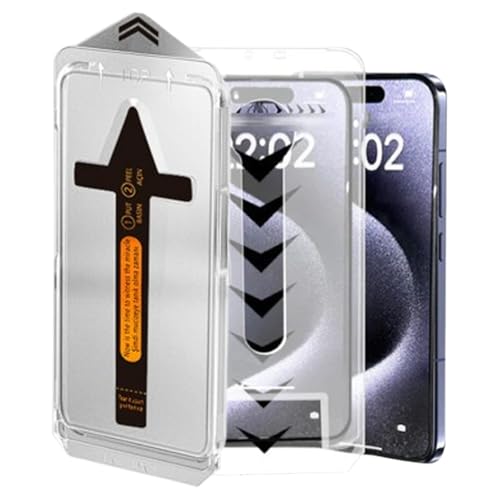 Jeeeun 3-in-1 Screen Protector for iPhone, Silk Screen Dust-Free Room Tempered Film for iPhone 16/15/14/13, Privacy Screen for iPhone (HD_Film,for iPhone 16Pro) von Jeeeun