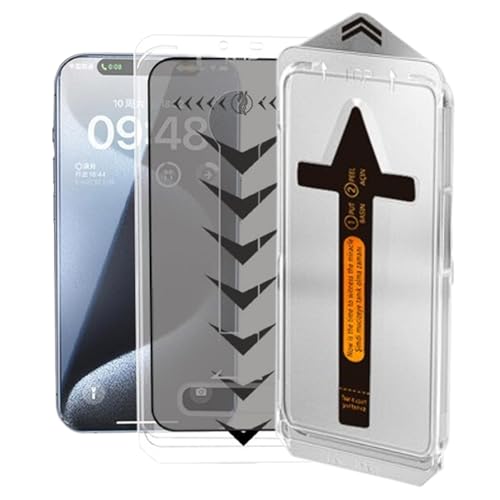 Jeeeun 3-in-1 Screen Protector for iPhone, Silk Screen Dust-Free Room Tempered Film for iPhone 16/15/14/13, Privacy Screen for iPhone (Privacy_Film,for iPhone 15 Pro Max) von Jeeeun
