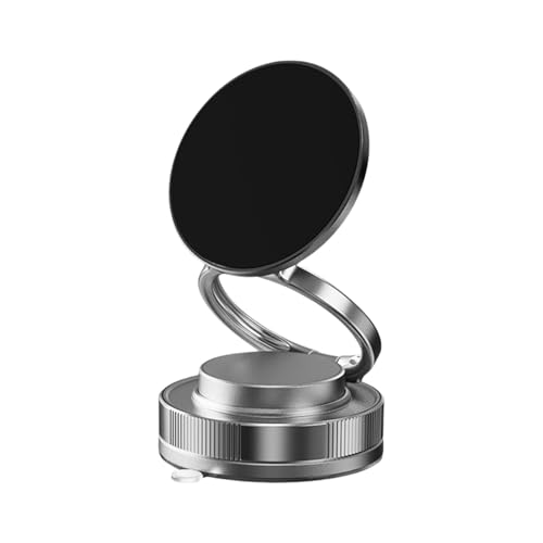 Jeeeun 360° Adjustable Vacuum Magnetic Phone Holder – Foldable Strong Vacuum Suction Magnetic Car Phone Stand, Compatible with Mobile (Black) von Jeeeun
