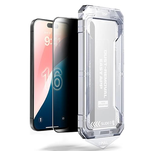 Jeeeun SmoothShield 2 Packs, Screen Protector, Tempered Glass with Anti-Scratch, Anti-Fingerprint, Privacy or HD Clear, Auto Dust-Free Installation (Privacy Edition 2 Packs,iPhone 16ProMax) von Jeeeun