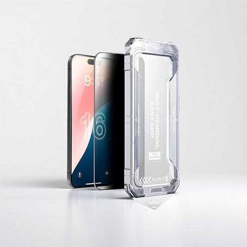 Jeeeun SmoothShield 2 Packs – Tempered Glass Screen Protector with Anti-Scratch, Anti-Fingerprint, Privacy & Auto Dust-Free Install, Precise Fit, Easy Installation (Privacy,For Iphone 14 Promax) von Jeeeun