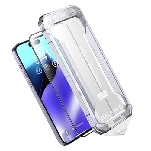 Jeeeun SmoothShield 2 Packs – Tempered Glass Screen Protector with Anti-Scratch Anti-Fingerprint Privacy & Auto Dust-Free Install (HD Clear,For Iphone 15 Promax) von Jeeeun
