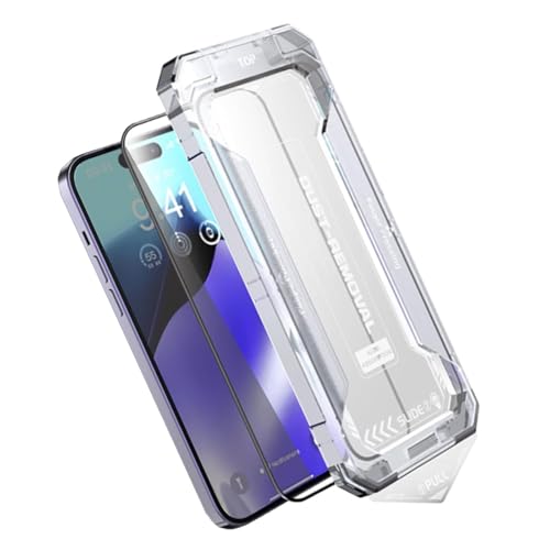 Jeeeun SmoothShield 2 Packs – Tempered Glass Screen Protector with Anti-Scratch Anti-Fingerprint Privacy & Auto Dust-Free Install (Privacy,For Iphone 15 Plus) von Jeeeun