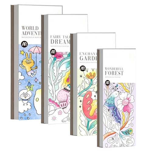 Mini Paint Pad, Typo Mini Paint Pad, Watercolor Paint Pad, Typo Mini Watercolor Paint Pad for Adults, Coloring Books (4PCS) von Jeeeun