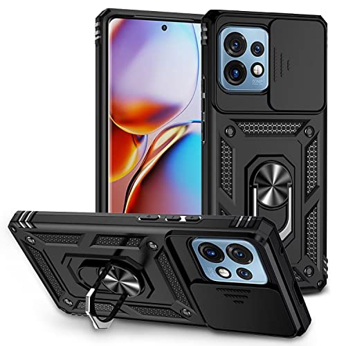 ESONG Handyhülle für Moto X40/X40 Pro/Motorola Edge 40 pro/Edge+ 2023 Ständer Hülle,[360 °Ring Drehung Halter/Kameraschutz,Militär Handy Stoßfeste handytasche Case Outdoor Schutzhülle Cover,Schwarz ESONG Handyhülle für Moto X40/X40 Pro/Motorola Edge 40 pro/Edge+ 2023 Ständer Hülle,[360 °Ring Drehung Halter/Kameraschutz,Militär Handy Stoßfeste handytasche Case Outdoor Schutzhülle Cover,Schwarz von Jeelar