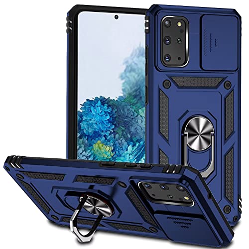 ESONG Handyhülle für Samsung Galaxy S20 Plus Ständer Hülle,[360 Grad Metall Ring Drehung Halter][Kameraschutz ],Militär Handy Stoßfeste Handytasche Case Outdoor Schutzhülle Cover,Marine von Jeelar