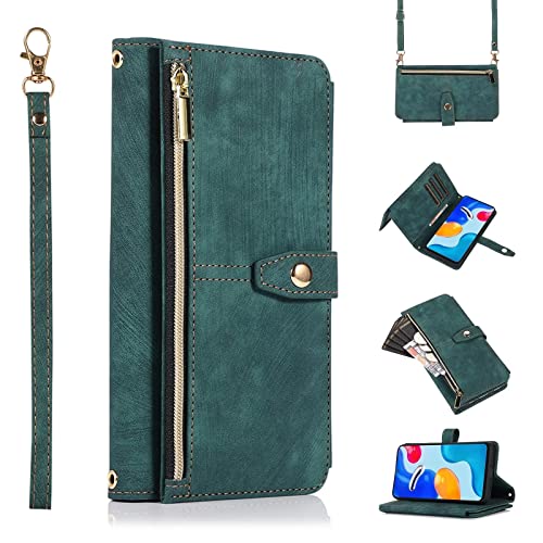 ESONG Handyhülle für Xiaomi Redmi Note 12 4G Tasche,hulle mit Kartenfach,Schultergurt,Handgelenkschlaufe,Stoßfest Handytasche Magnetic Klapphülle Case,Flip PU Leder Brieftasche Schutzhülle,Grün ESONG Handyhülle für Xiaomi Redmi Note 12 4G Tasche,hulle mit Kartenfach,Schultergurt,Handgelenkschlaufe,Stoßfest Handytasche Magnetic Klapphülle Case,Flip PU Leder Brieftasche Schutzhülle,Grün von Jeelar