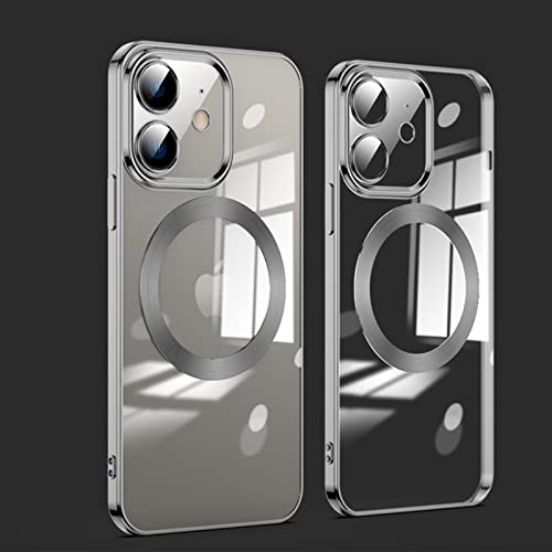 ESONG Magnetische Silikonhülle für iPhone 11 Pro Max,Stoßfeste Schutzhülle Kratzfeste Transparent Case Dünne Handyhülle Cover mit Magsafe/Kameraobjektivschutz[Kabellosem Laden/Niemals Gelb]-Schwarz von Jeelar