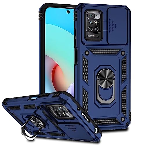 Jeelar ESONG Handyhülle für Xiaomi Redmi 10 4G/Redmi 10 2022 Ständer Hülle,Militär Handy Stoßfeste Handytasche Case Outdoor Schutzhülle Cover,360 Grad Metall Ring Drehung Halter/Kameraschutz,Marine Jeelar ESONG Handyhülle für Xiaomi Redmi 10 4G/Redmi 10 2022 Ständer Hülle,Militär Handy Stoßfeste Handytasche Case Outdoor Schutzhülle Cover,360 Grad Metall Ring Drehung Halter/Kameraschutz,Marine von Jeelar