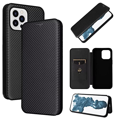 Jeelar ESONG Karbonfaser-Leder Hülle Kompatibel mit iPhone 14 Pro Max,PU Ledertasche TPU Etui mit Ständer/Kartenfächer/Magnetverschluss Brieftasche Klappetui Schutzhülle - Schwarz Jeelar ESONG Karbonfaser-Leder Hülle Kompatibel mit iPhone 14 Pro Max,PU Ledertasche TPU Etui mit Ständer/Kartenfächer/Magnetverschluss Brieftasche Klappetui Schutzhülle - Schwarz von Jeelar
