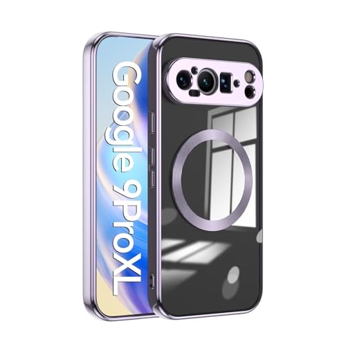 ESONG Magnetische Silikonhülle für Google Pixel 9 Pro XL,Stoßfeste Schutzhülle Kratzfeste Transparent Case Dünne Handyhülle Cover mit Magsafe/Kamerschutz,Niemals Gelb/Kabellosem Laden-Lavendel ESONG Magnetische Silikonhülle für Google Pixel 9 Pro XL,Stoßfeste Schutzhülle Kratzfeste Transparent Case Dünne Handyhülle Cover mit Magsafe/Kamerschutz,Niemals Gelb/Kabellosem Laden-Lavendel von Jeelar