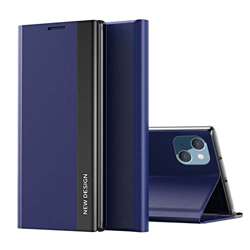NEINEI Handyhülle für iPhone 14 Plus (6,7”) Hülle,Luxus Schutzhülle mit [Nano-Adsorption][Ständer Funktion],PC/PU Lederhülle Klapphülle Stoßfest Flip Phone Case Cover,Blau von Jeelar
