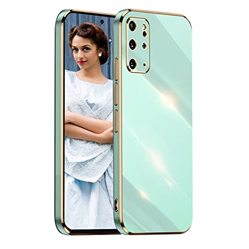 NEINEI Hülle für Samsung Galaxy S20+/S20 Plus 4G/5G,Galvanisiertes Kieselgel Ultra Dünn Kratzfeste TPU Handyhülle,Einfaches Stilvoll Spiegel Shiny Stoßfeste Schutzhülle Cover Case,Grün von Jeelar