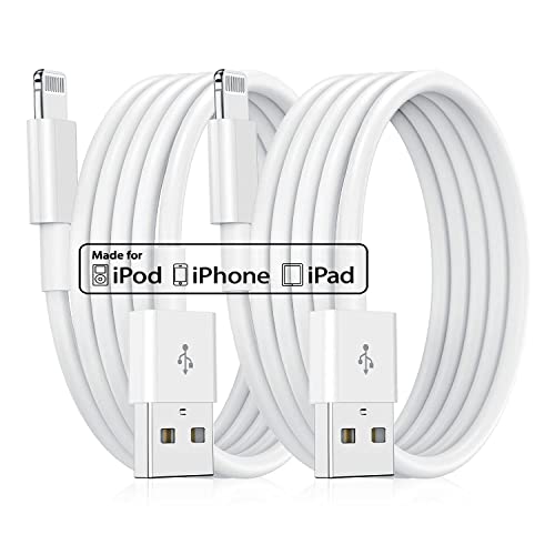 2Pack 2M iPhone Ladekabel Original, [MFi Certified] Lang Lightning to USB Kabel, Schnellladung 6ft Apple Ladekabel für Apple iPhone 13 Pro/12/11/XS/XS Max/XR/X/8/8 Plus/7/7Plus/ 6s/6/6Plus/5S/5, iPad von Jeenek