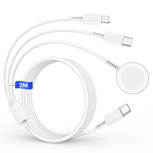 3-in-1 Ladekabel für Apple Watch und iPhone, 2M USB C iWatch Schnellladekabel, Typ C Schnellladegerät Charger Cable für Apple Watch Series 9/8/7/6/SE/5/4/3/Ultra/iPhone 15 Pro Max/14 Plus/13/12/11 3-in-1 Ladekabel für Apple Watch und iPhone, 2M USB C iWatch Schnellladekabel, Typ C Schnellladegerät Charger Cable für Apple Watch Series 9/8/7/6/SE/5/4/3/Ultra/iPhone 15 Pro Max/14 Plus/13/12/11 von Jeenek