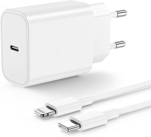 Ladegerät iPhone 14 13, 20 W Ladegerät iPhone Original Apple PD Power Delivery mit 2 M USB C Lightning-Kabel, Typ C Ladekabel für Apple iPhone 14 Plus/13 Pro Max/12 Mini/11 Pro/8/XS/SE Ladegerät iPhone 14 13, 20 W Ladegerät iPhone Original Apple PD Power Delivery mit 2 M USB C Lightning-Kabel, Typ C Ladekabel für Apple iPhone 14 Plus/13 Pro Max/12 Mini/11 Pro/8/XS/SE von Jeenek