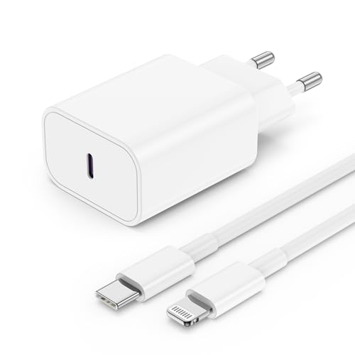 iPhone Schnellladegerät mit Kabel, USB C Ladegerät Stecker mit Ladekabel Lightning 2m, iPhone Netzteil Typ C Ladestecker für Apple iPhone 14 Pro Max/13 Pro/12 Mini/11 Pro/X/XR/XS/SE/8 Plus/7/6/iPad von Jeenek