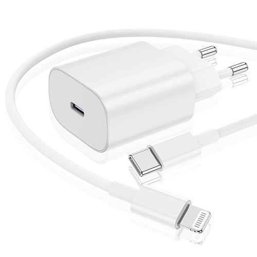 iPhone 14 13 Schnellladegerät, [MFi zertifiziert] 20 W iPhone USB C Ladegerät mit Original Lightning Kabel 2 m, Typ C Netzadapter für Apple iPhone 14 Pro Max/13 Mini/12/11/XR/XS/SE/8 Plus von Jeenek