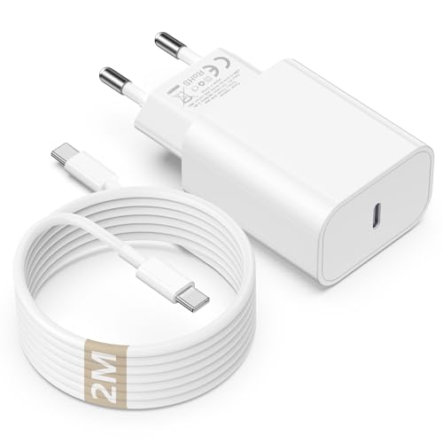 iPhone 15 Ladekabel mit Ladegerät, 20W USB C Schnellladegerät Original mit USB C AUT C Kabel 2M für iPhone 15/Plus/Pro/Max, iPad Pro 12.9, 11 Zoll/Mini, MacBook Pro/Air, Samsung Galaxy S23/S22 Ultra von Jeenek