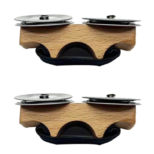 Jeenuuder Holzfarbene Fingerglocken, Percussion-Zubehör für Cajon, Djembe, Trommel von Jeenuuder