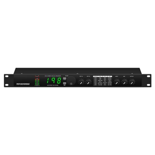Jeenuuder Professioneller Digitaler Nachhall-Multieffekt-Prozessor, Audioprozessor, Equalizer, EU-Stecker von Jeenuuder