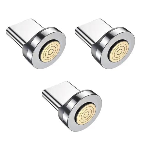 Magnetische Ladekabel-Adapter, PD 100 W, superschnelle Steckerspitze, 7-poliger Typ C magnetische Spitzen, Steckerkopf, 360 Grad drehbarer Stecker für Samsung S22 S21 Laptop Tablet (Silber) von Jeeshvan