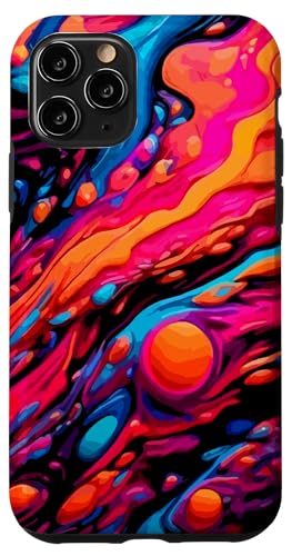 Abstraktes buntes flüssiges Retro-Lava-Wirbel-Design Hülle für iPhone 11 Pro von Jeff Hobrath