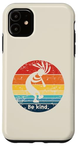 Be Kind Dancing Kokopelli Retro Used Sunset Hülle für iPhone 11 von Jeff Hobrath