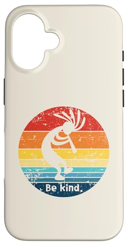 Be Kind Dancing Kokopelli Retro Used Sunset Hülle für iPhone 16 von Jeff Hobrath