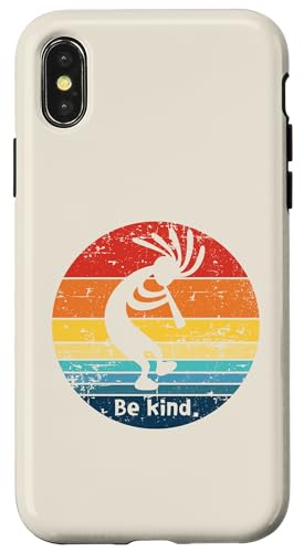 Be Kind Dancing Kokopelli Retro Used Sunset Hülle für iPhone X/XS von Jeff Hobrath