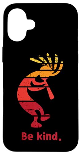 Be Kind Dancing Kokopelli Vintage-Design im Used-Look Hülle für iPhone 16 Plus von Jeff Hobrath