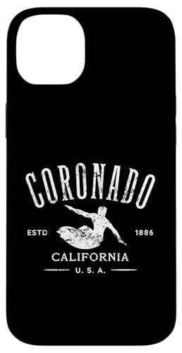 Coronado California Surf Distressed Design Hülle für iPhone 14 Plus von Jeff Hobrath