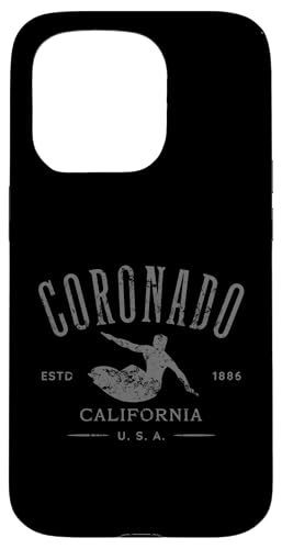 Coronado California Surf Distressed Design Hülle für iPhone 15 Pro von Jeff Hobrath