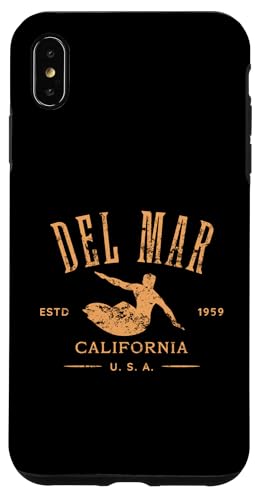 Del Mar California Surf-Design im Used-Look Hülle für iPhone XS Max von Jeff Hobrath