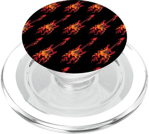 Flying Flaming Fire Guitars Wiederholungsmuster für Gitarristen PopSockets PopGrip für MagSafe Flying Flaming Fire Guitars Wiederholungsmuster für Gitarristen PopSockets PopGrip für MagSafe von Jeff Hobrath