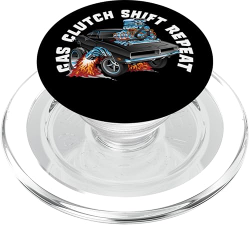 Gas-Kupplungs-Schaltwiederholung, lustiges klassisches Auto-Cartoon-Design PopSockets PopGrip für MagSafe Gas-Kupplungs-Schaltwiederholung, lustiges klassisches Auto-Cartoon-Design PopSockets PopGrip für MagSafe von Jeff Hobrath