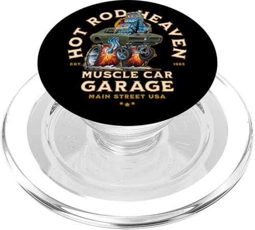 Hotrod Heaven Muscle Car Garage, Cartoon-Design PopSockets PopGrip für MagSafe Hotrod Heaven Muscle Car Garage, Cartoon-Design PopSockets PopGrip für MagSafe von Jeff Hobrath