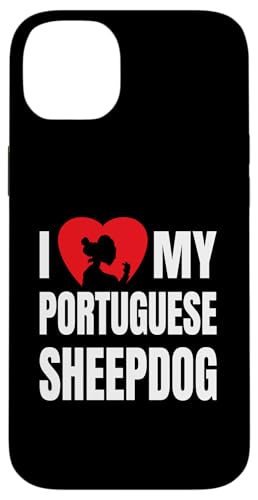 Hundesilhouette "I love my portugiesischer Schäferhund", Herz-Design Hülle für iPhone 14 Plus Hundesilhouette "I love my portugiesischer Schäferhund", Herz-Design Hülle für iPhone 14 Plus von Jeff Hobrath
