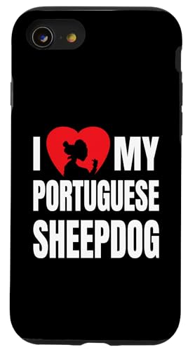 Hundesilhouette "I love my portugiesischer Schäferhund", Herz-Design Hülle für iPhone SE (2020) / 7 / 8 von Jeff Hobrath