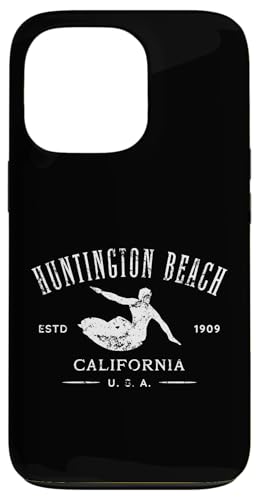 Huntington Beach California Surf-Motiv im Used-Look Hülle für iPhone 13 Pro von Jeff Hobrath