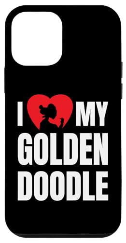 I Love My Goldendoodle Hunde-Silhouette im Herz-Design Hülle für iPhone 12 mini von Jeff Hobrath