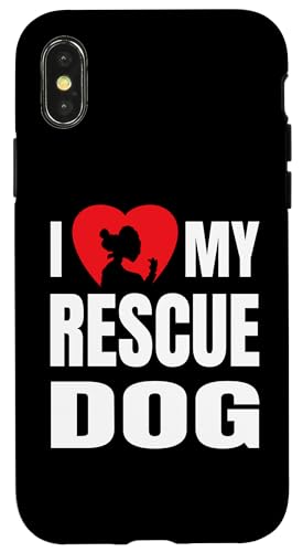 I Love My Rescue Hund mit Hundesilhouette im Herz-Design Hülle für iPhone X/XS I Love My Rescue Hund mit Hundesilhouette im Herz-Design Hülle für iPhone X/XS von Jeff Hobrath