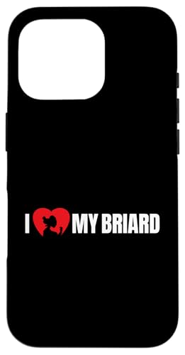 I love my briard with dog silhouette in heart Hülle für iPhone 16 Pro von Jeff Hobrath
